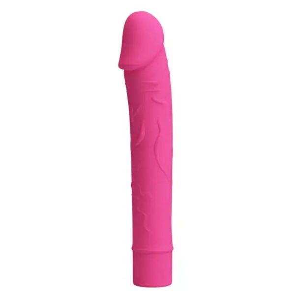 Roze silikonski vibrator sa venama - 014701