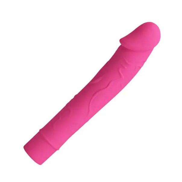 Roze silikonski vibrator sa venama - 014701