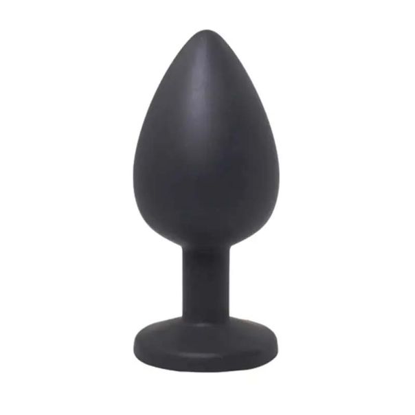 Srednji crni silikonski analni dildo sa dijamantom - ft001070