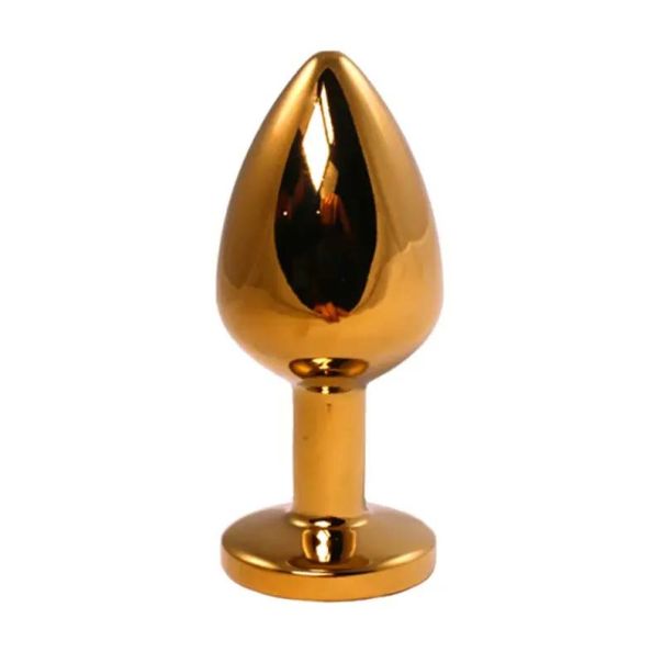 Srednji zlatni analni dildo sa belim dijamantom - ft001064