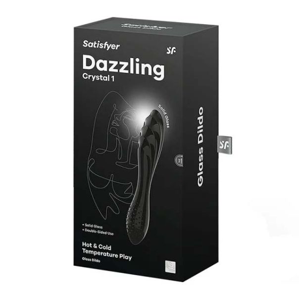 SATISFYER Dazzling Crystal Glass Dildo Black 1 - 4045924