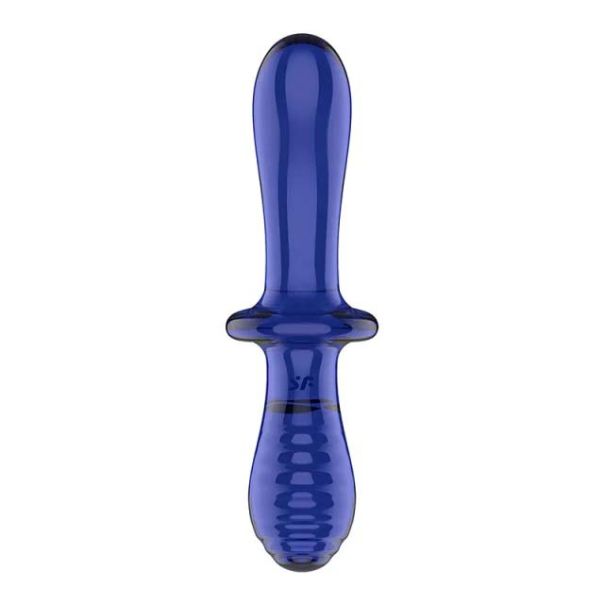 SATISFYER Double Crystal Glass Dildo Blue - 4045931