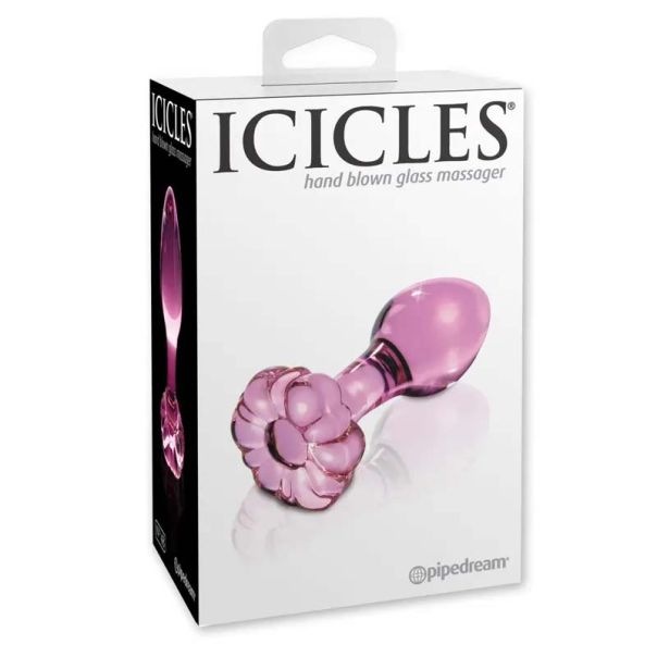 Stakleni rozi analni dildo 9cm - 21108