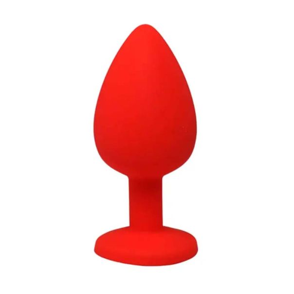 Veliki crveni silikonski analni dildo sa dijamantom - ft001069