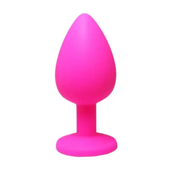 Veliki rozi silikonski analni dildo sa dijamantom - ft001068