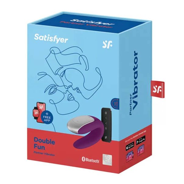 Vibrator za parove aplikacija Satisfyer Double Fun Violet - 4002460