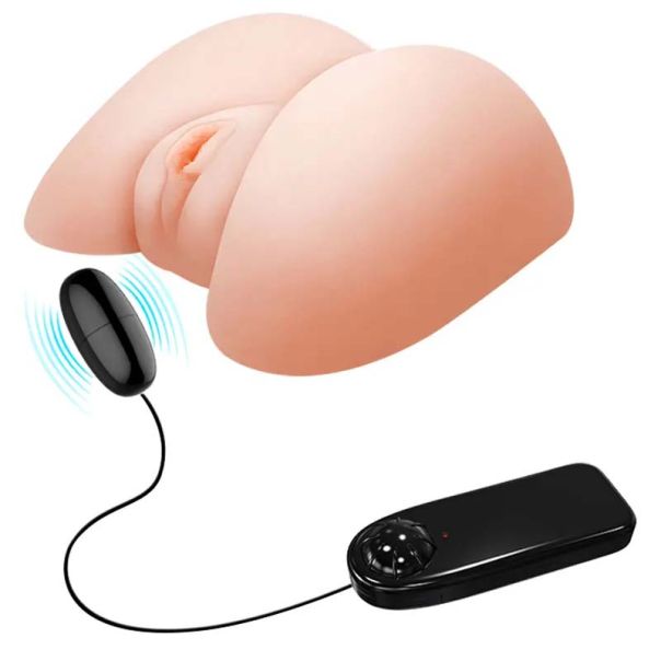 Vibrirajuća realistična veštačka vagina sa 2 ulaza - 009108