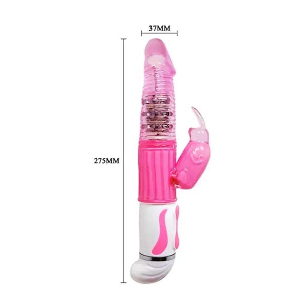 Roze multifunkcionalni vibrator sa perlama - 063001