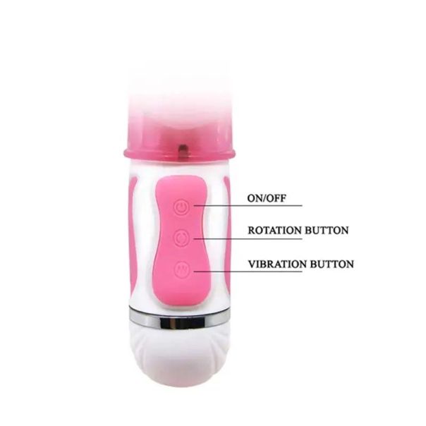 Roze multifunkcionalni vibrator sa perlama - 063001