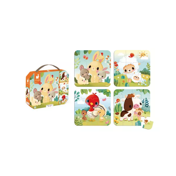 JANOD Puzzle za decu Životinje sa farme 4u1 - J03319