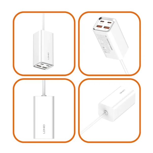 Kucni punjac LDNIO A4610C, QC4+, PD3.0, PPS, 65W beli - EP2763339