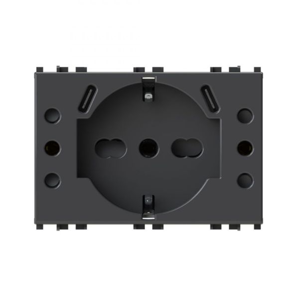 Uticnica USB P503 (1 suko+2 bipasso+2 USB C) Vimar Arke crna 4BUSBP503.V19 - EP3055495