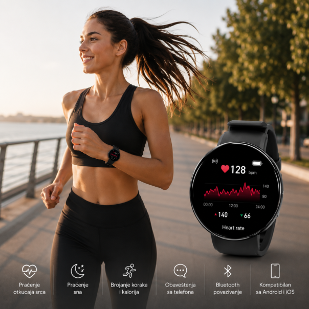 Pametni sat WATCHLITE, 1,39″ AMOLED ekran, crni (model D18) - EP3193708