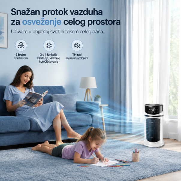 Prenosiva mini klima, ventilator i ovlaživač vazduha 3 u 1, USB - EP3110851