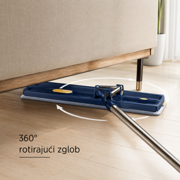 Mop za pranje podova sa ceđenjem i rotirajućom glavom 360°, drška 133 cm, plava - EP3179115