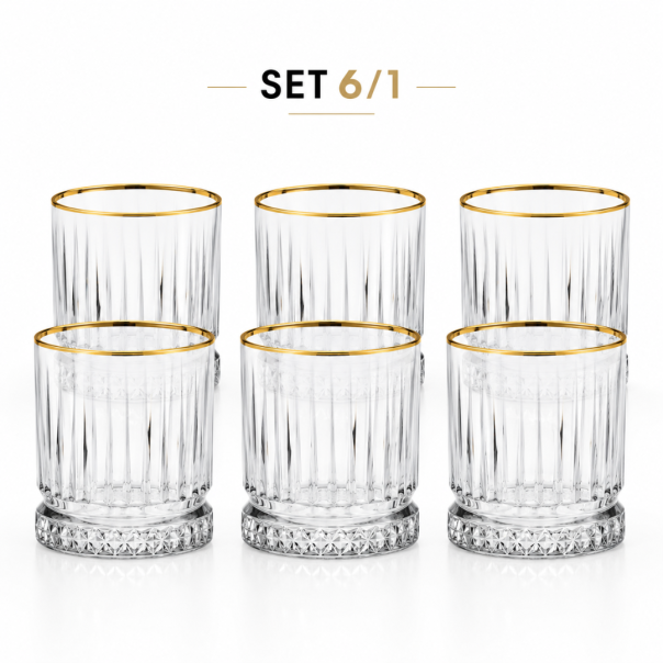 Set elegantnih čaša za žestinu sa zlatnim rubom, 50 ml, 6 komada - EP3196669