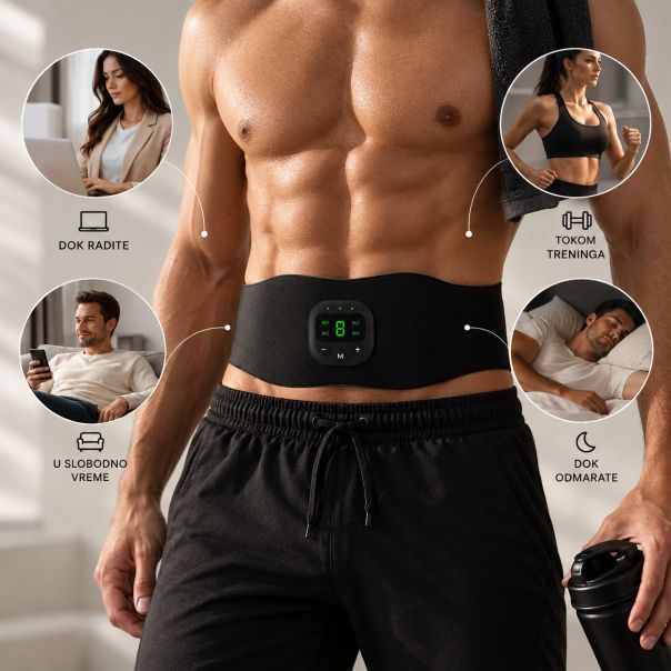 EMS stimulator za oblikovanje tela, USB punjenje, 60,5×10,5 cm - EP3236278