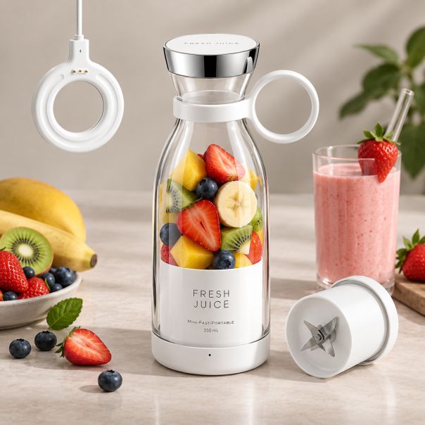 Prenosivi blender u flašici, 380 ml, beli - EP3236284