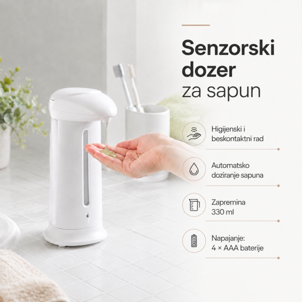 Senzorski dozer za sapun, 330 ml, Beli - EP3305343