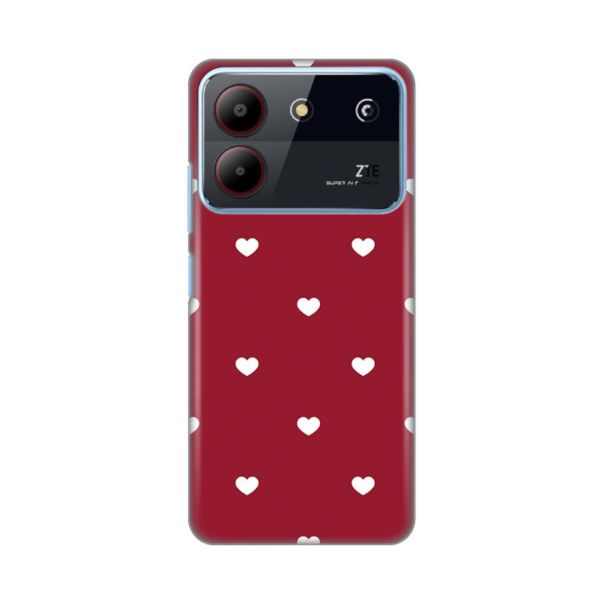 Maska za ZTE Blade A54 Burgundy Hearts Silikonska Print Skin - EP2811268