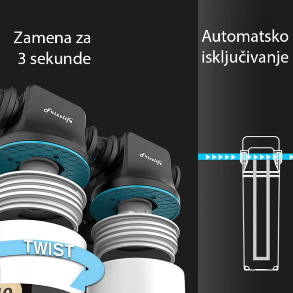 FRIZZLIFE Filter za vodu DW10F ispod sudopere sa dodatnom slavinom - 619011