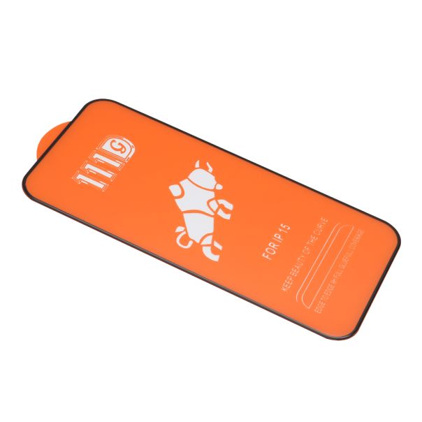 Folija za zaštitu ekrana Glass 5D za iPhone 15, crna - FL10827