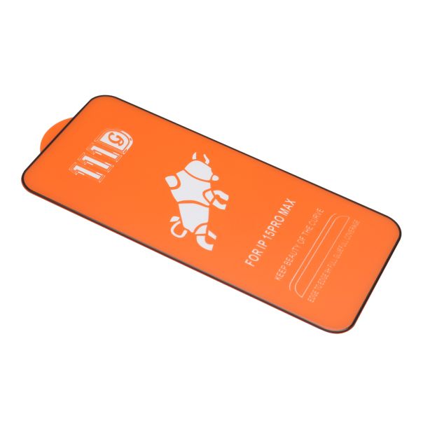 Folija za zaštitu ekrana Glass 5D za iPhone 15 Pro Max, crna - FL10829