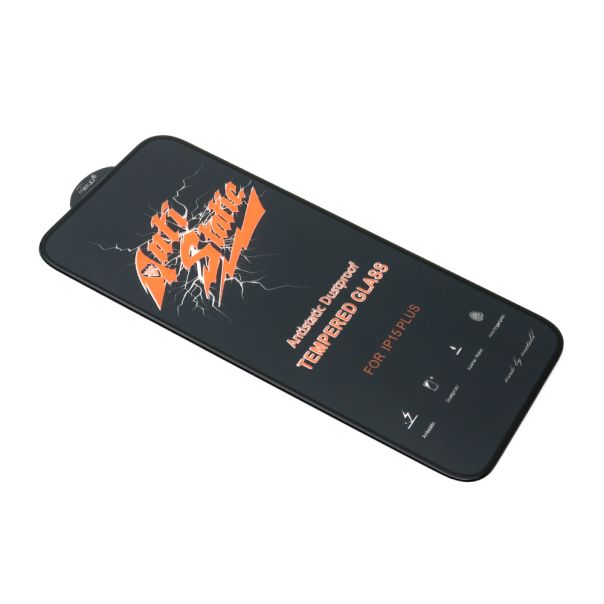Folija za zaštitu ekrana Glass Antistatic za iPhone 15 Plus, crna - FL10830
