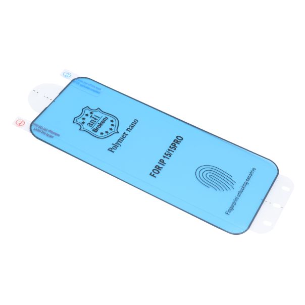 Folija za zaštitu ekrana Polimer Nano za iPhone 15 Pro, crna - FL10911