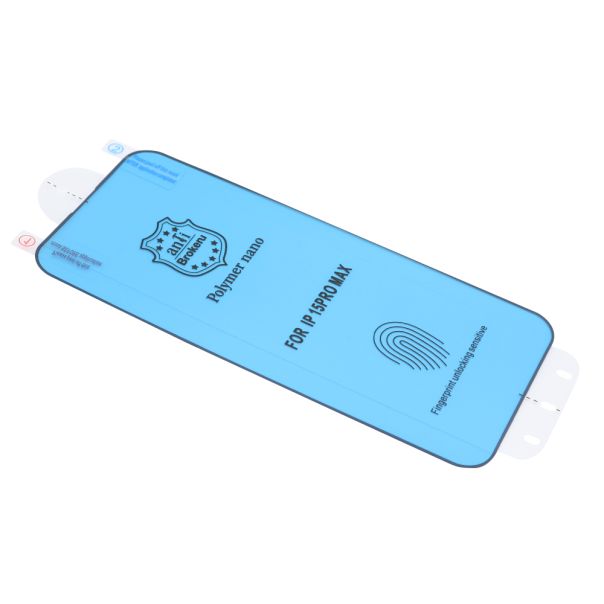 Folija za zaštitu ekrana Polimer Nano za iPhone 15 Pro Max, crna - FL10913