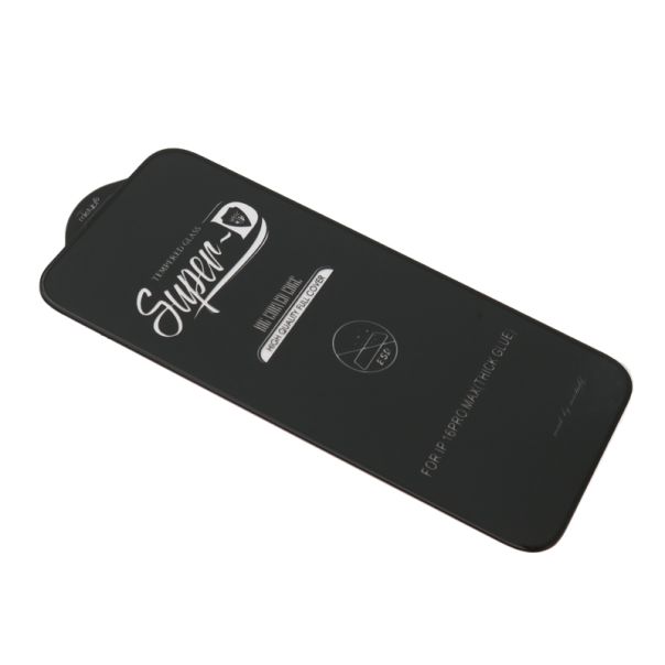 Folija za zastitu ekrana GLASS 11D za iPhone 16 Pro Max, SUPER D, crna - FL11347