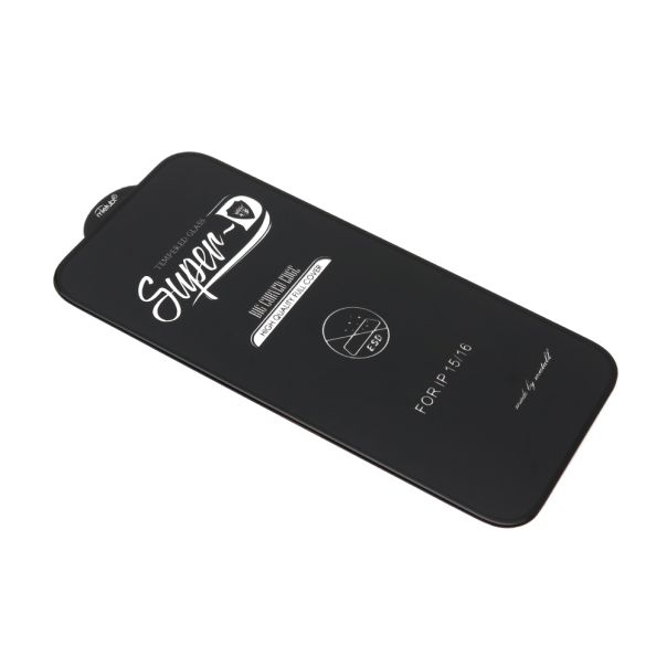 Folija za zastitu ekrana GLASS 11D za iphone 16 SUPER D, crna - FL11349
