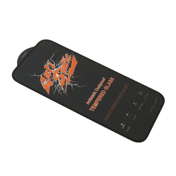 Folija za zaštitu ekrana Glass Antistatic za iPhone 16 Pro Max, crna - FL11366