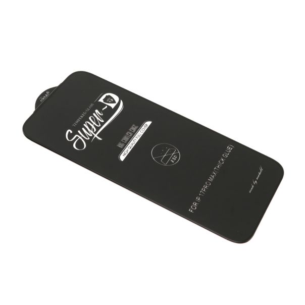 Folija za zaštitu ekrana GLASS 11D za iPhone 17 Pro Max SUPER D, crna - FL11687