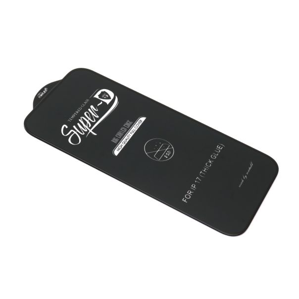 Folija za zaštitu ekrana GLASS 11D za iPhone 17 SUPER D, crna - FL11689