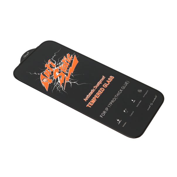 Folija za zaštitu ekrana GLASS ANTISTATIC za iPhone 17 Pro, crna - FL11708