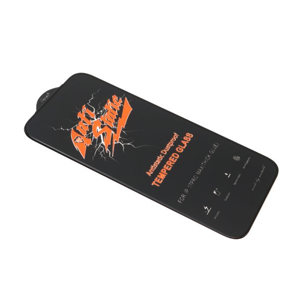 Folija za zaštitu ekrana GLASS ANTISTATIC za iPhone 17 Pro Max, crna - FL11709