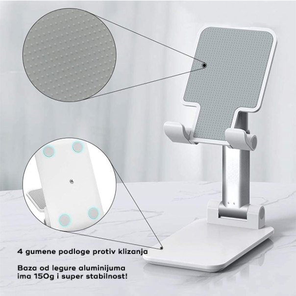 Fleksibilni drzac za mobilni telefon beli - 94240-1