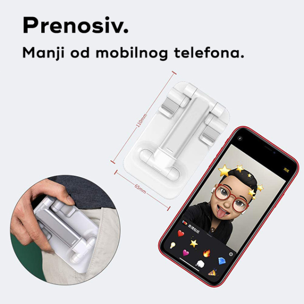 Fleksibilni drzac za mobilni telefon roze - 94241