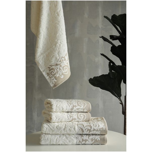 DEKOR DOM Peškir Floral 50x90cm, ivory - 021700
