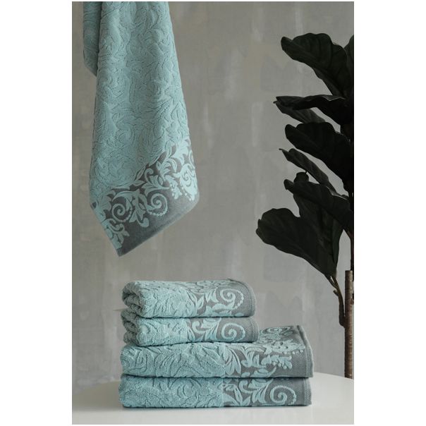 DEKOR DOM Peškir Floral 70x140cm, turquoise - 021694