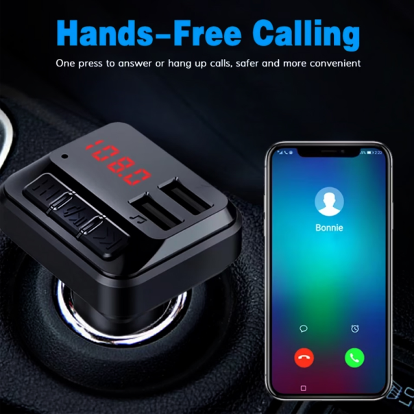 FM transmiter C6 USB Bluetooth 5.0 12-24V handsfree crni - 208200