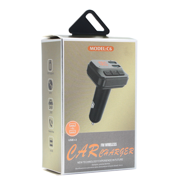FM transmiter C6 USB Bluetooth 5.0 12-24V handsfree crni - 208200
