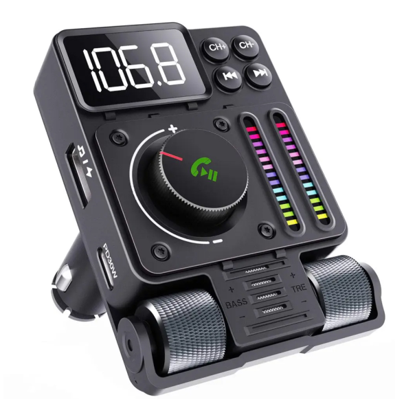 FM Transmiter MT01, Treble and Bass control, PD 30W, USB 12W, BT 5.3, RGB - 214004