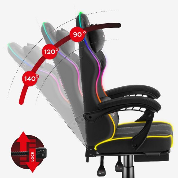 Huzaro Force 3.7 RGB Crna Gaming stolica - 1745-1