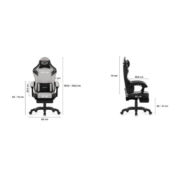 Huzaro Force 3.7 Siva Gaming stolica - 1744-1