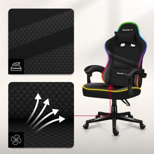 Huzaro Force 4.4 RGB Crna Gaming stolica - 1746-1