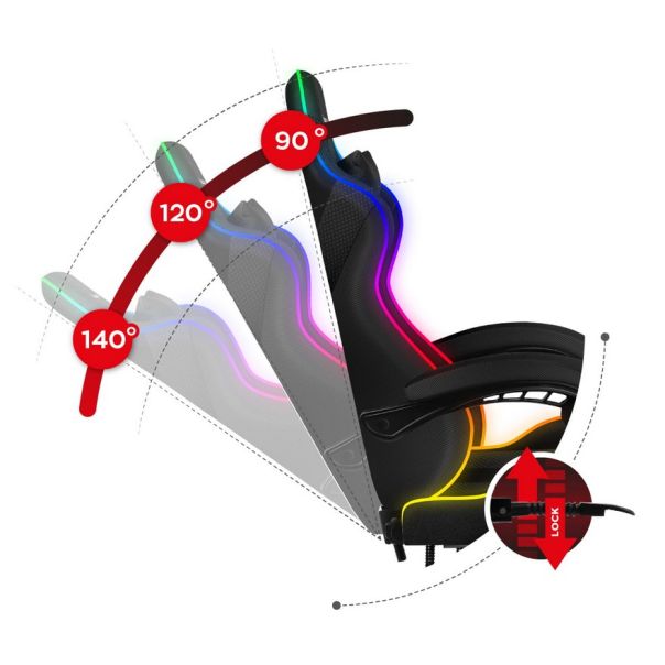 Huzaro Force 4.7 RGB Mesh Gaming stolica - 1129-1