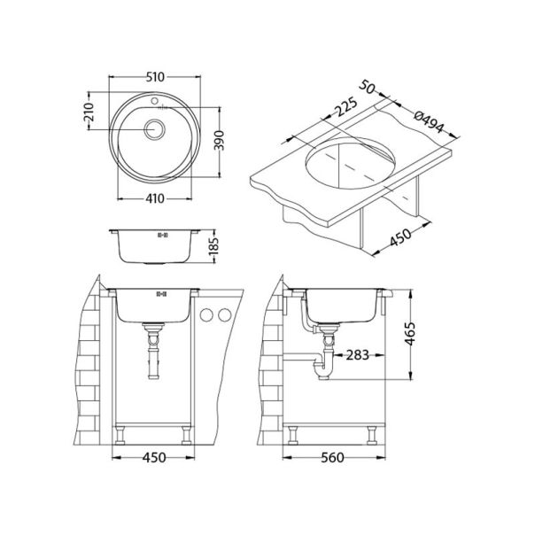 ALVEUS Sudopera Form 30 fi 90 polu sjaj - 1116756