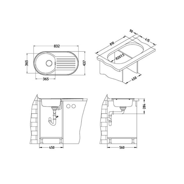 ALVEUS Sudopera Form 40 fi 90 polu sjaj - 1060001